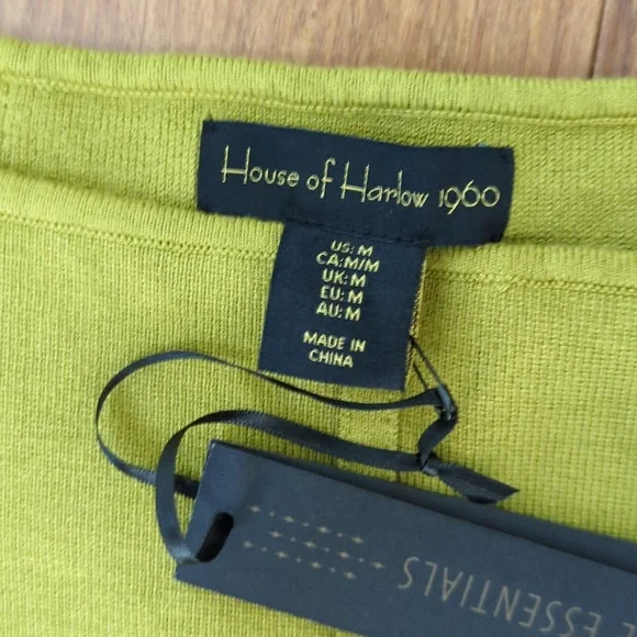 House of Harlow 1960 Luxe Essentials Olive Green Ribbed Crop Corset Top - Picture 5 of 8